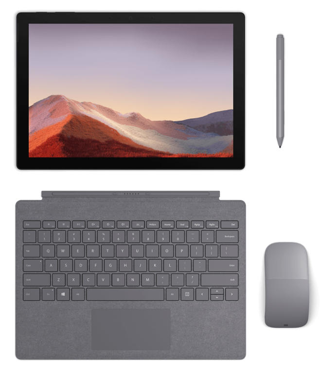 Surface Pro 7 Platinium zestaw