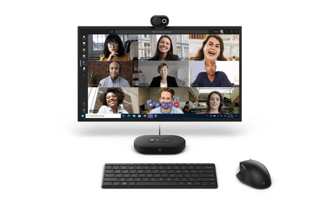 Microsoft Modern Webcam - kamera na monitorze